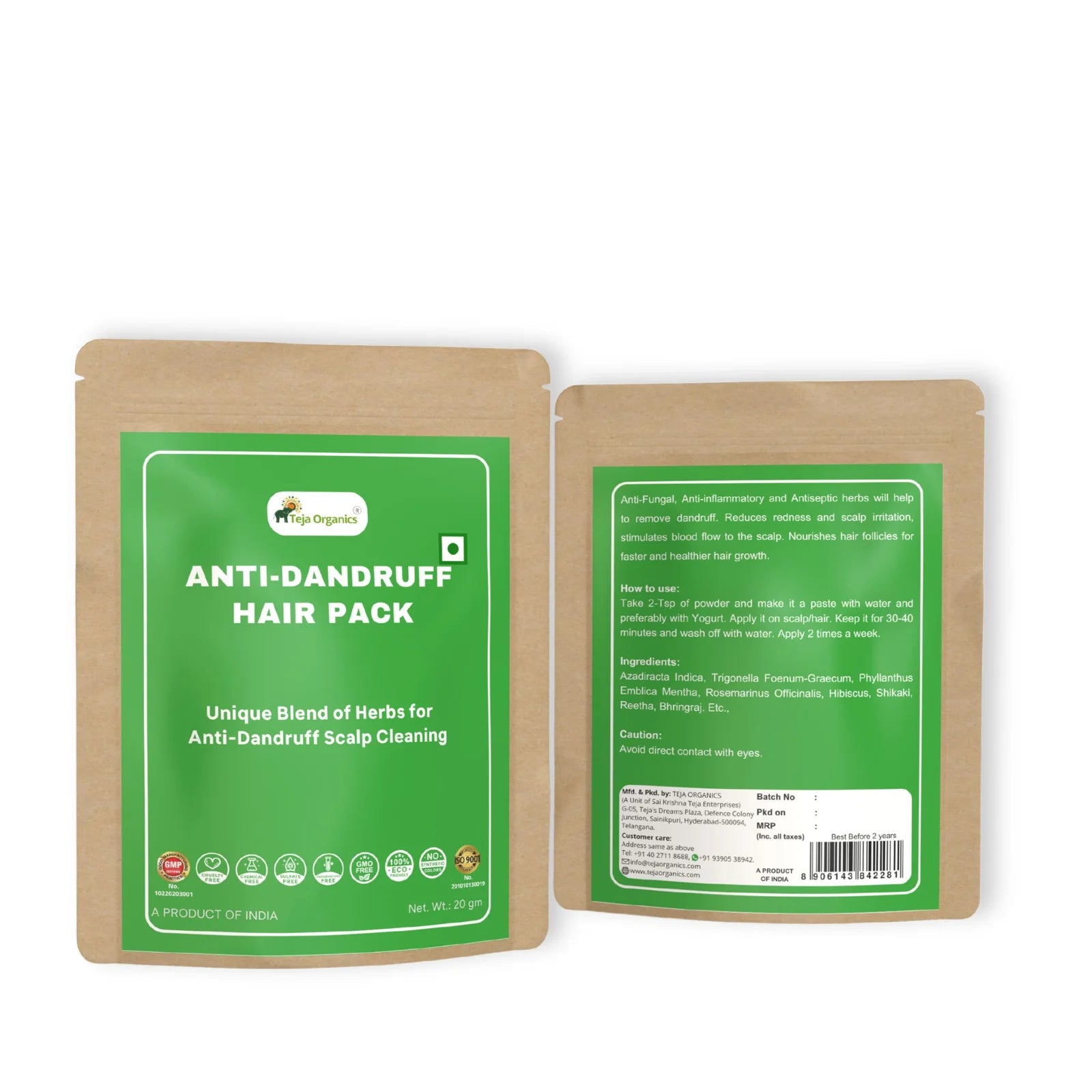 Anti-dandruff Hair Pack 20gms