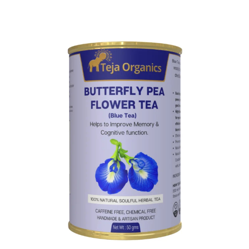 Blue Tea 50gm / 100% Natural and Soulful Herbal Tea / Caffeine Free